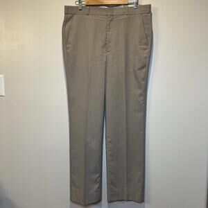 Arnie Ultraslax Mens Dress Pants 36x34 Tan Twill‎ Wool Blend Slacks